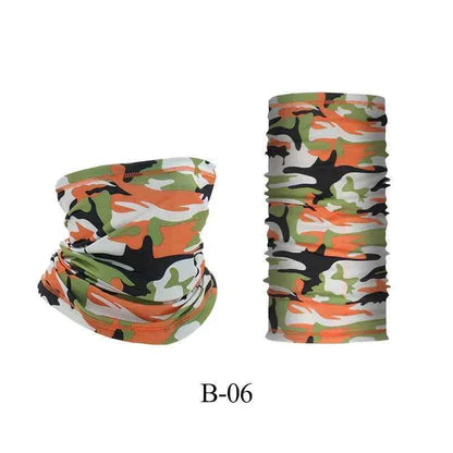 Tour De Cou Bandana multicolore camouflage vert orange - BoucleAura