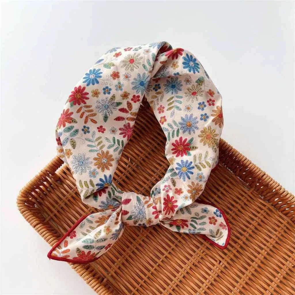 Bandana En Coton femme multicolore à fleurs - BoucleAura