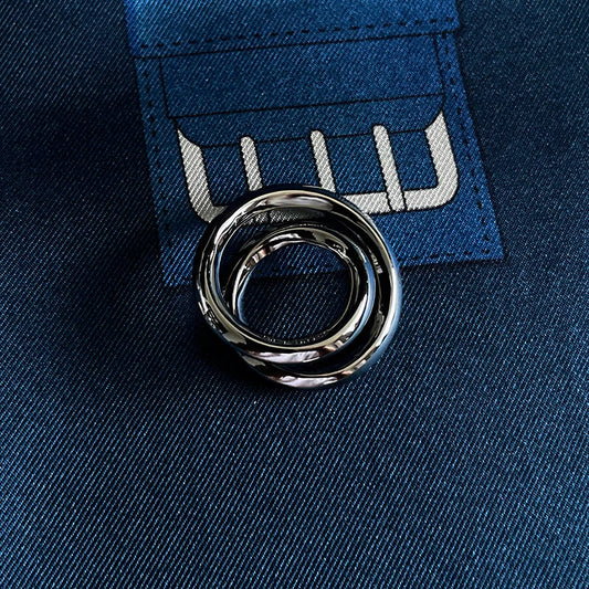 Anneau De Foulard noir torsadé métallique