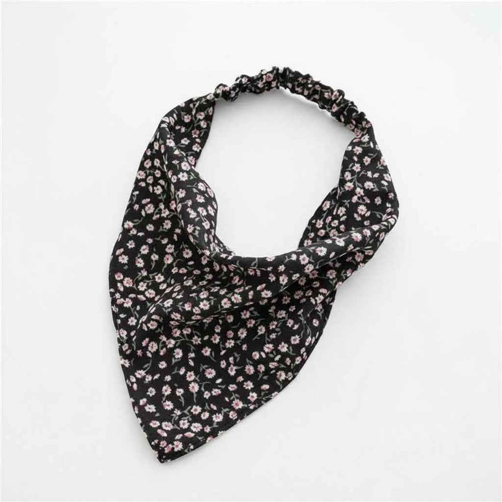 Bandana pour cheveux noir femme - BoucleAura