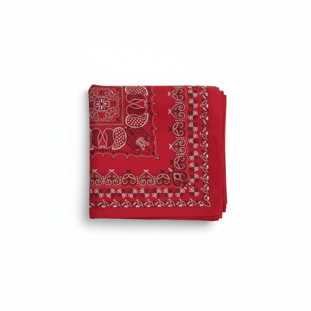 Bandana en coton rouge homme motif paisley