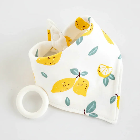 Bandana En Coton blanc avec citrons jaunes