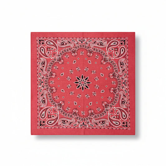 Bandana en coton rouge motif cachemire - BoucleAura