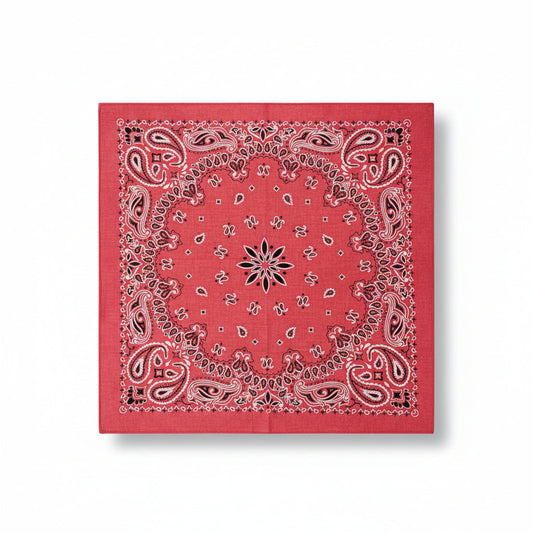 Bandana en coton rouge motif cachemire - BoucleAura