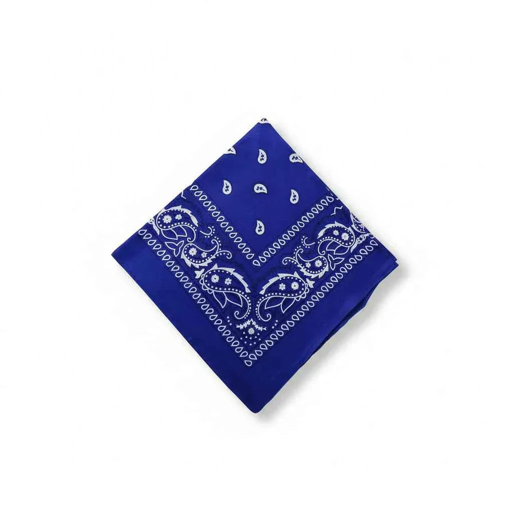 Bandana pour cheveux bleu femme motif cachemire - BoucleAura